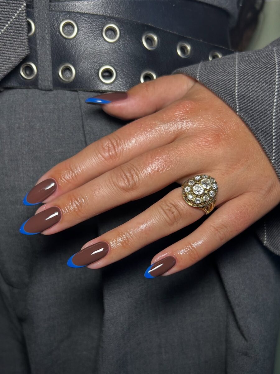 Unique brown and blue nail art inspiration