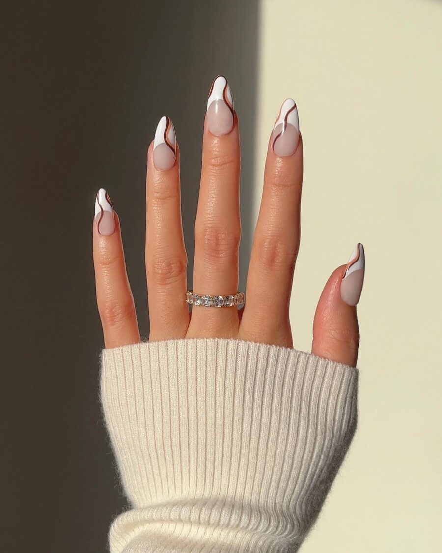 Stylish wave design with neutral tones