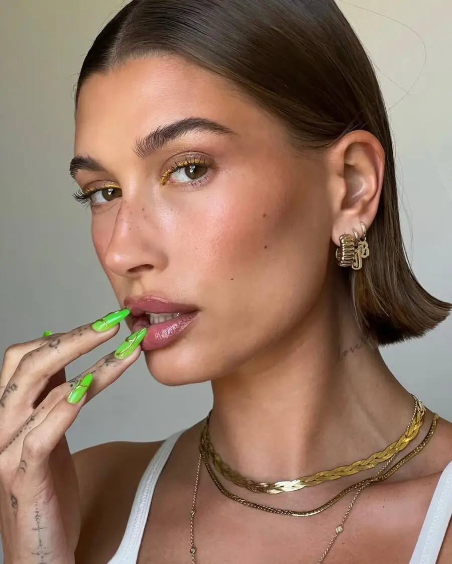 Vibrant green nails for a bold style statement