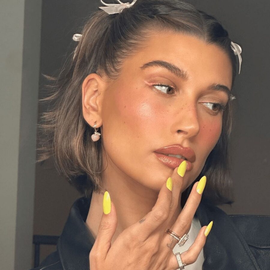 Bold yellow nails for a vibrant look