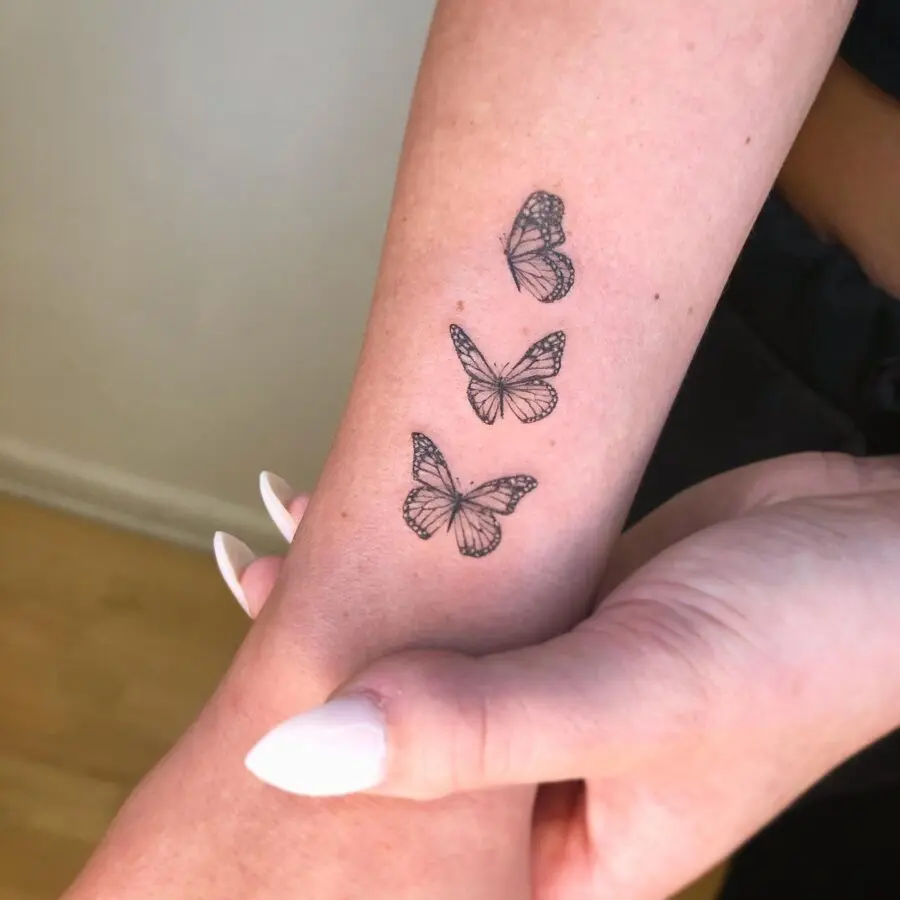 Elegant butterflies representing cherished memories.