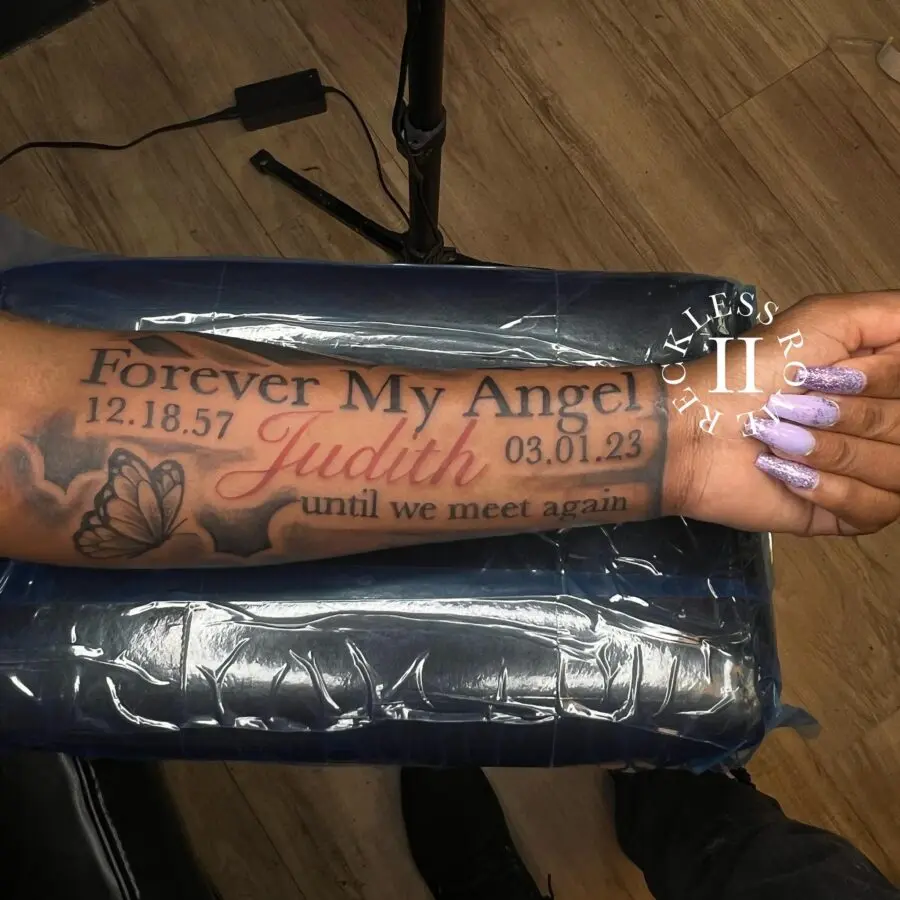 Meaningful tribute tattoo to a lost loved one