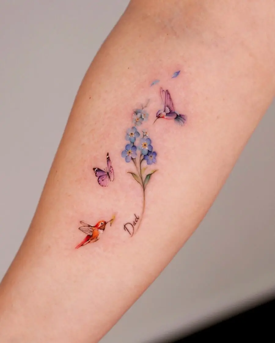 Beautiful memorial tattoo celebrating a dad's love