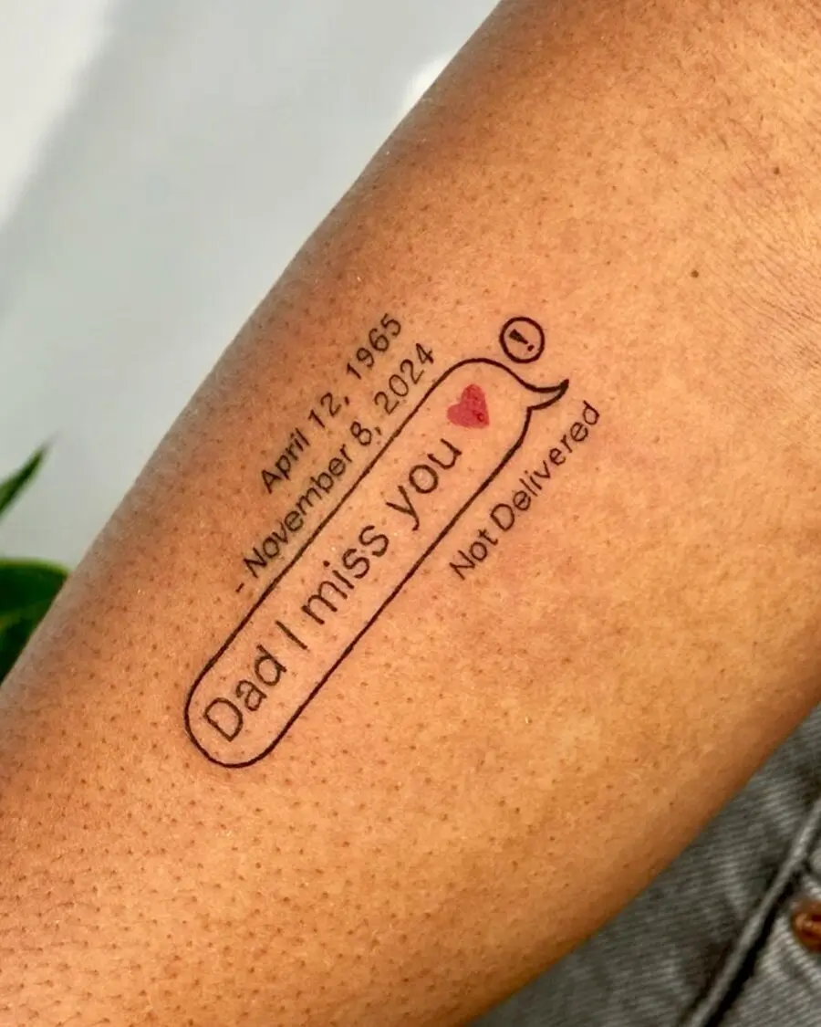 A heartfelt tribute through text message tattoo