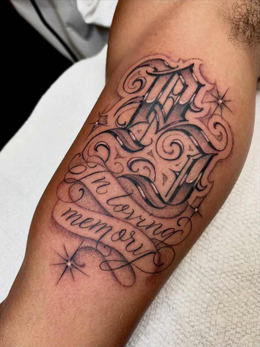 Elegant script tattoo honoring cherished memories