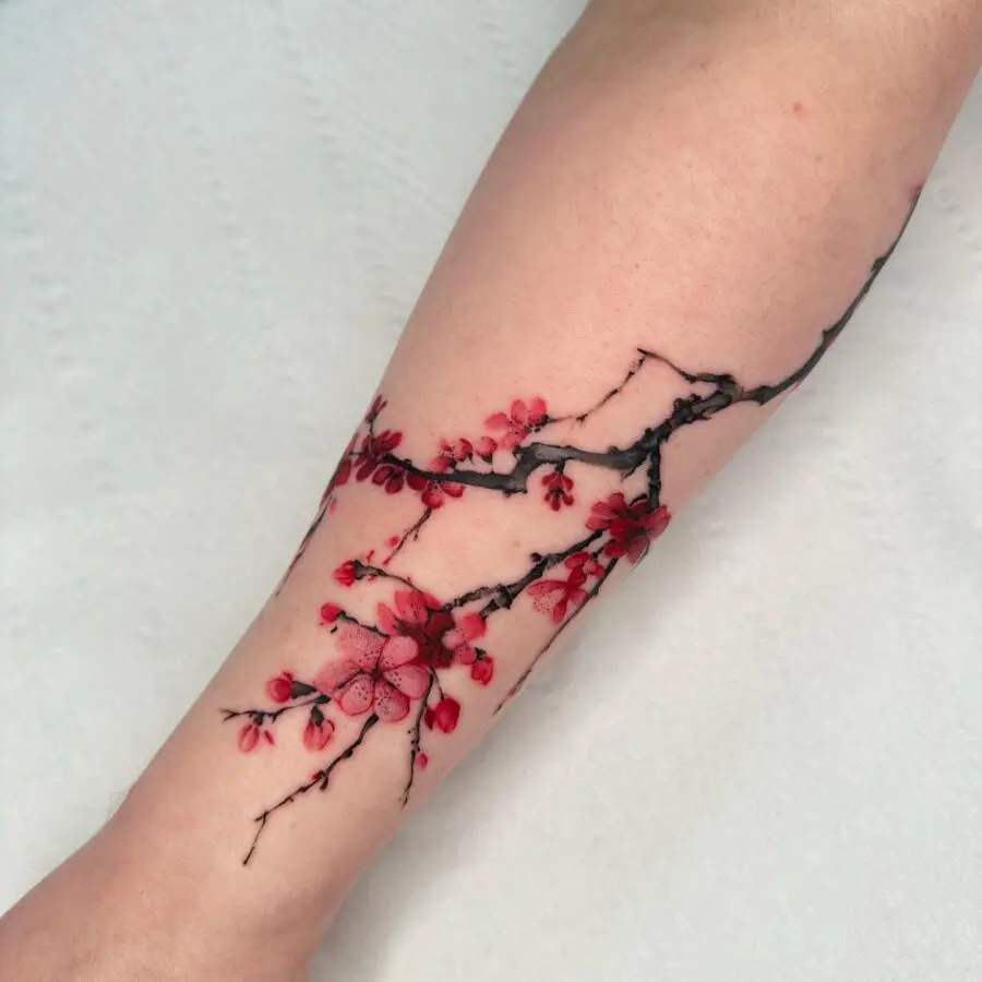 Elegant Cherry Blossoms Tattoo Design