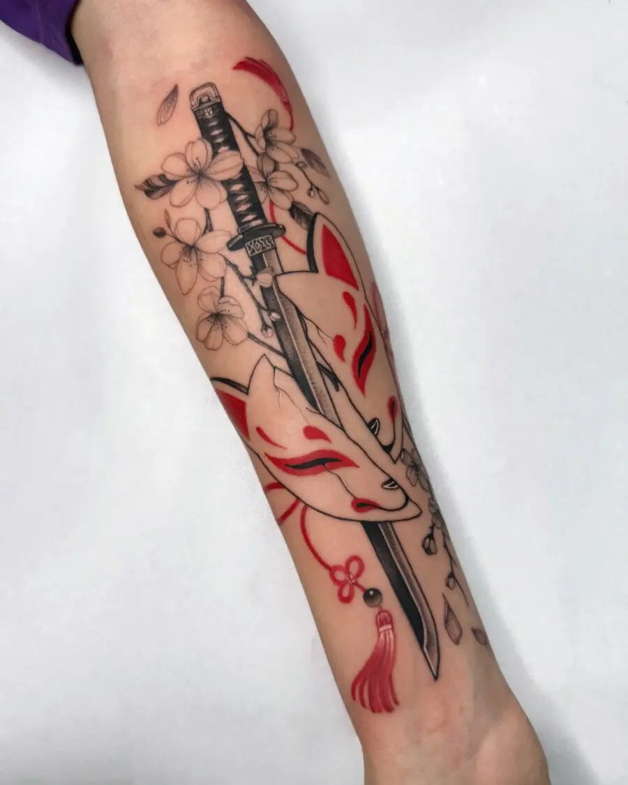 Intricate Japanese tattoo inspired by folklore