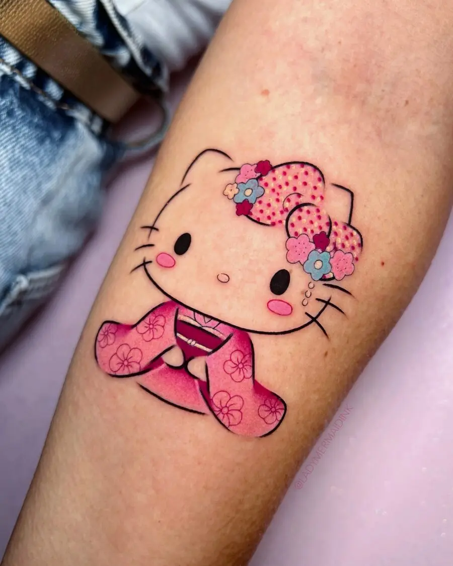 Charming Hello Kitty in Traditional Kimono Style