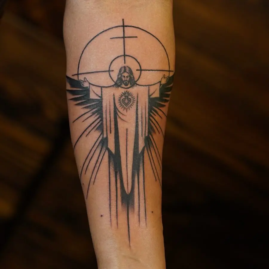 Divine representation of Jesus Christ in tattoo