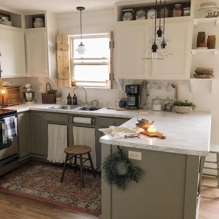 Charming rustic kitchen counter decor ideas