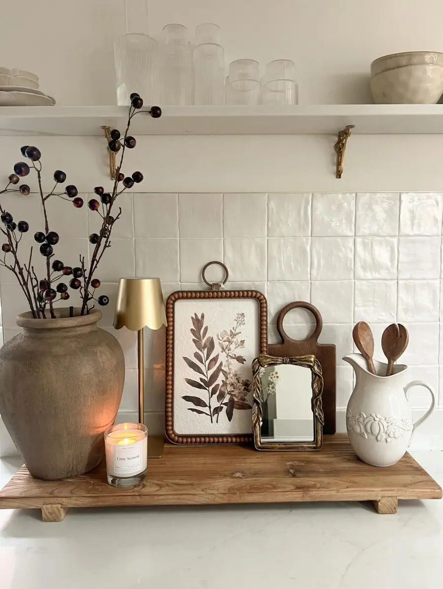 Charming kitchen counter with rustic accents