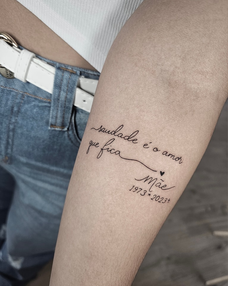 Elegant tribute tattoo honoring a beloved mother