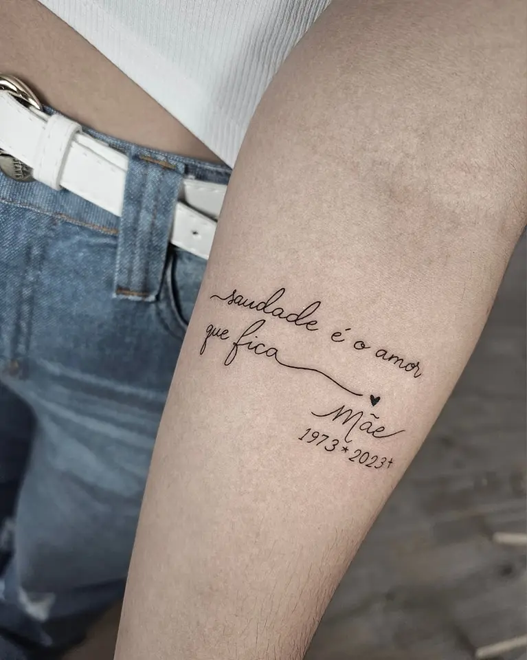 Elegant tribute tattoo honoring a beloved mother