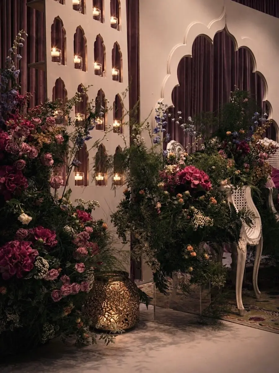 Elegant floral arrangements enhance wedding ambiance