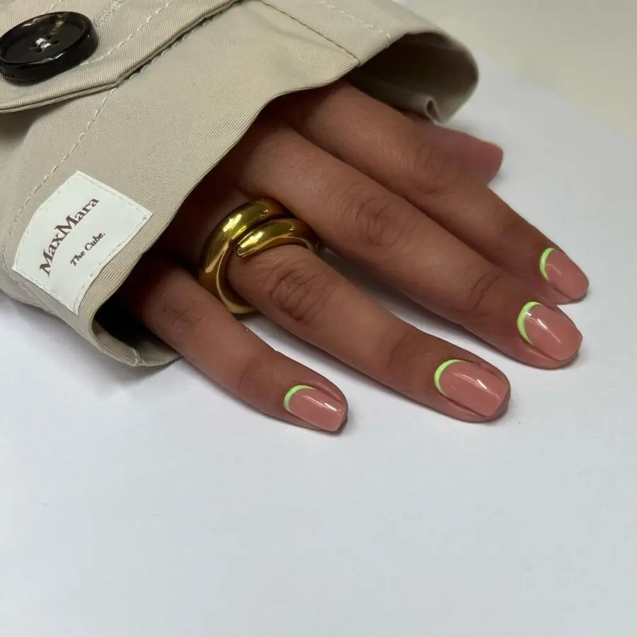 Chic Minimalist Nails with Neon Accents