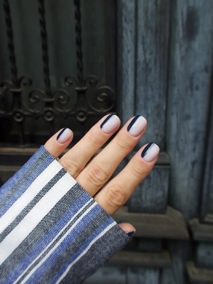 Chic Minimalist Nail Design with Stripes