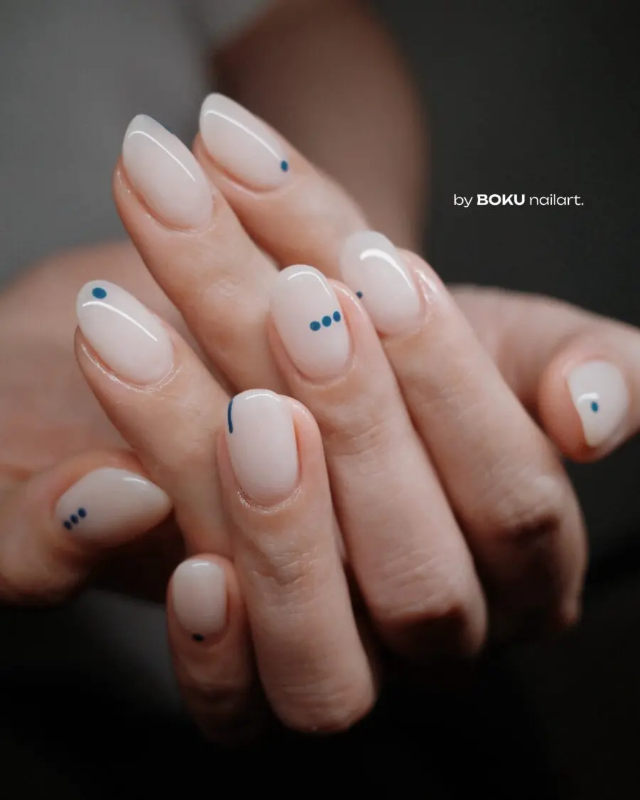Sophisticated Minimalist Nails with Blue Accents