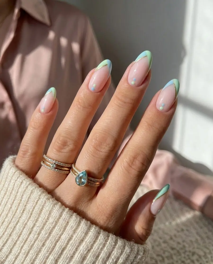 Chic pastel minimalist nail art design