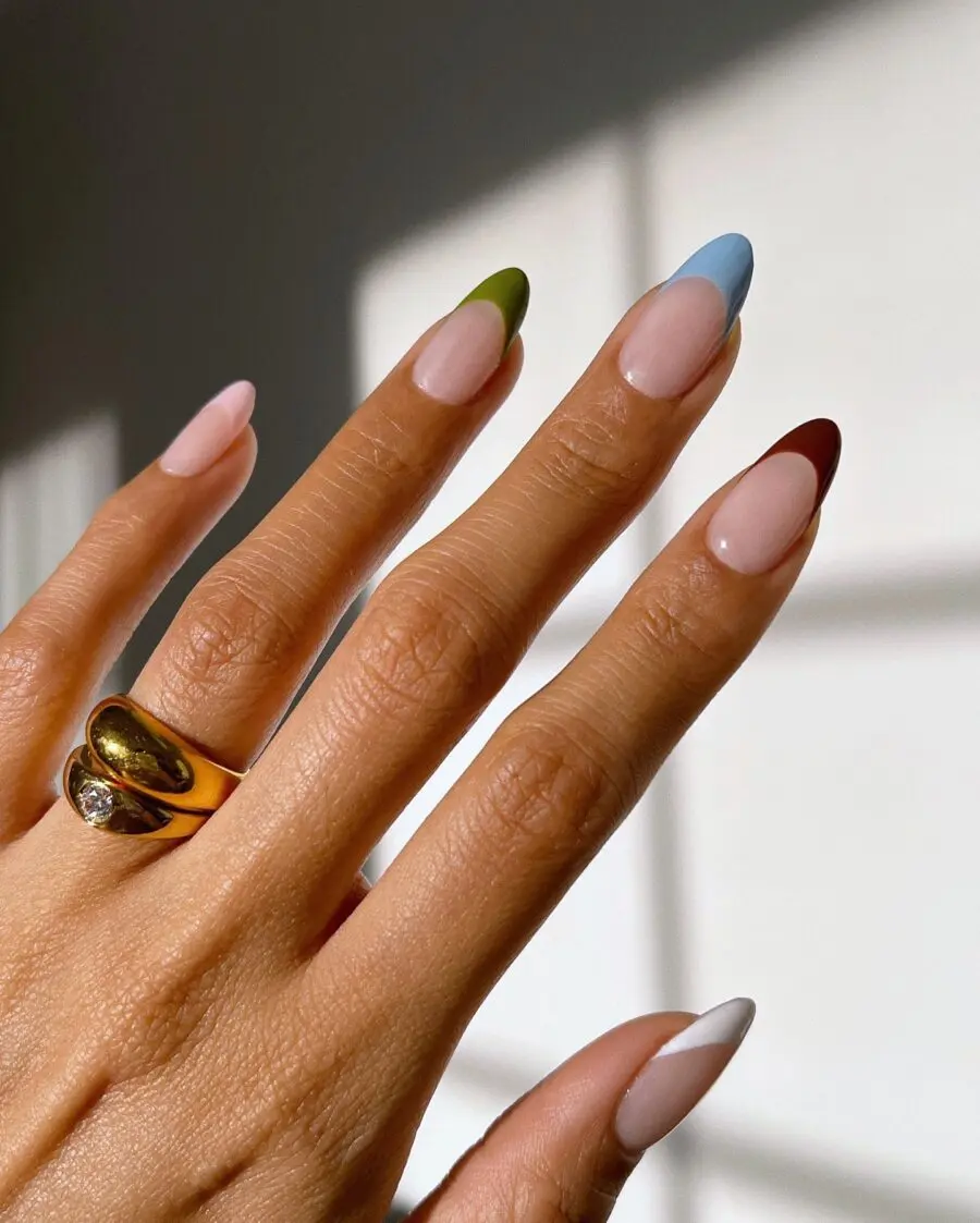 Chic and Colorful Minimalist Nail Design