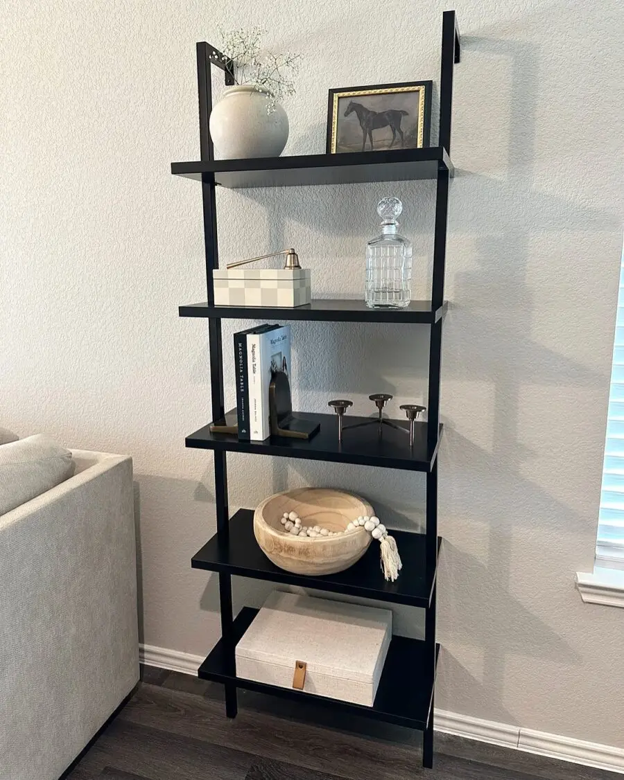 Sleek and Stylish Black Shelf Display