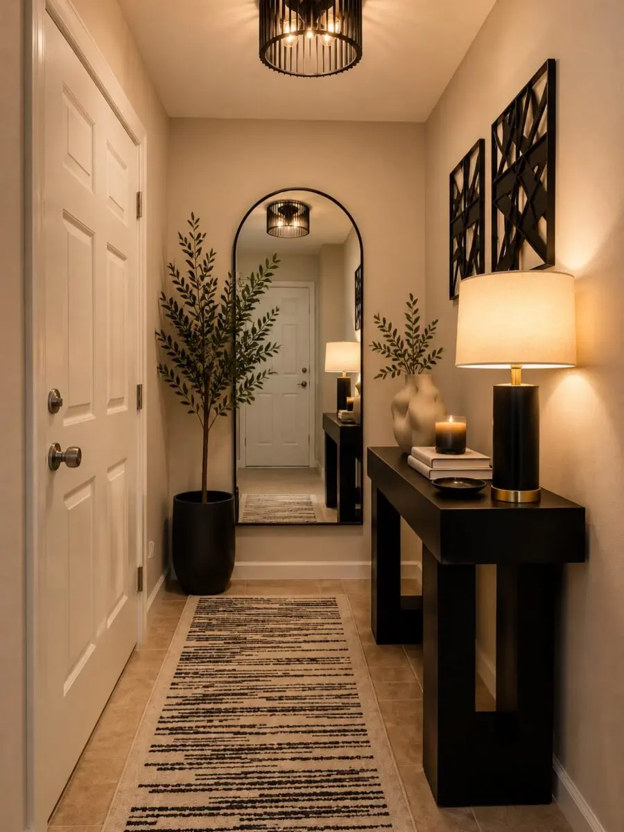 Stylish and functional entryway table arrangement