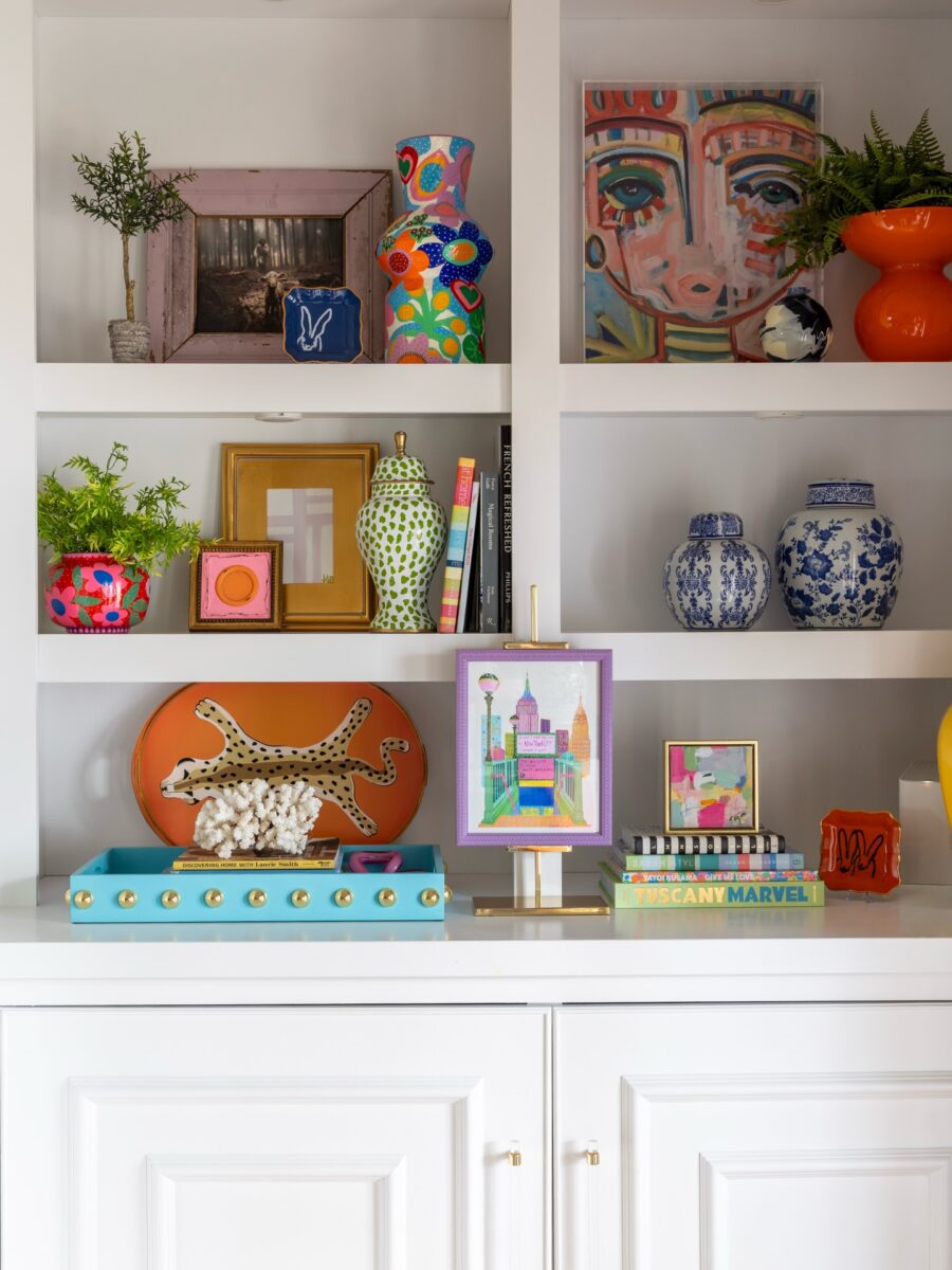 Vibrant and Eclectic Shelf Decor Display