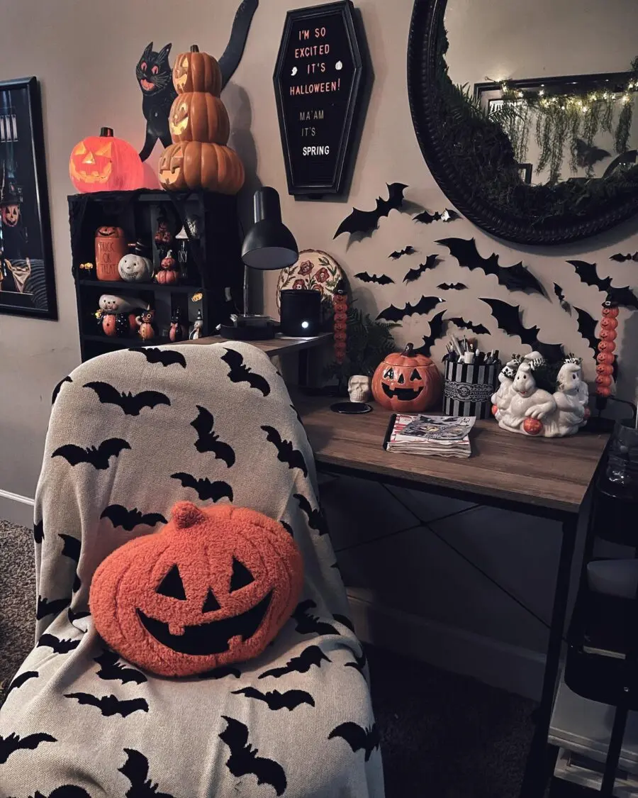Charming Halloween Vibes with Bat Decor