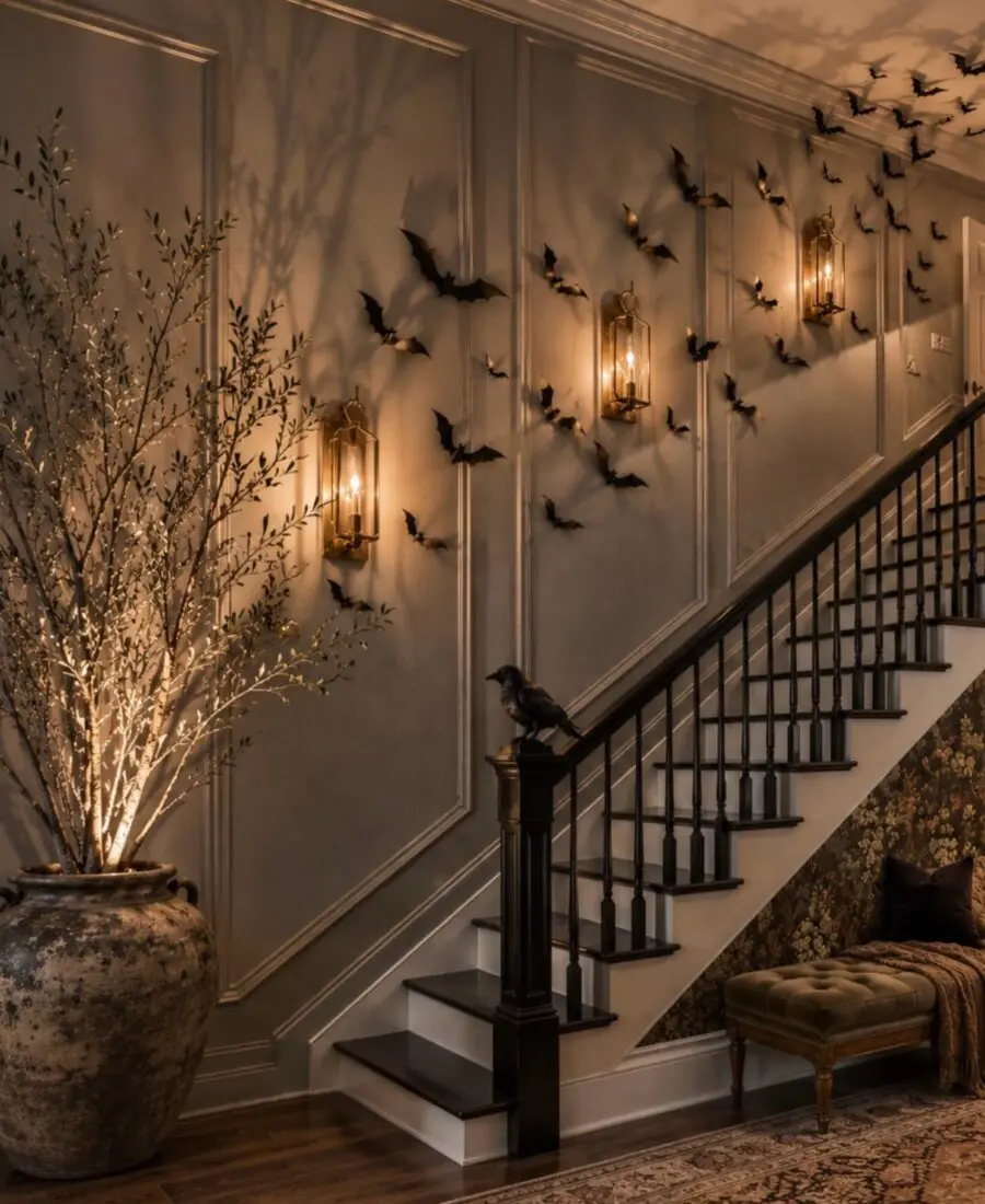 Elegant Halloween Vibes with Bat Accents