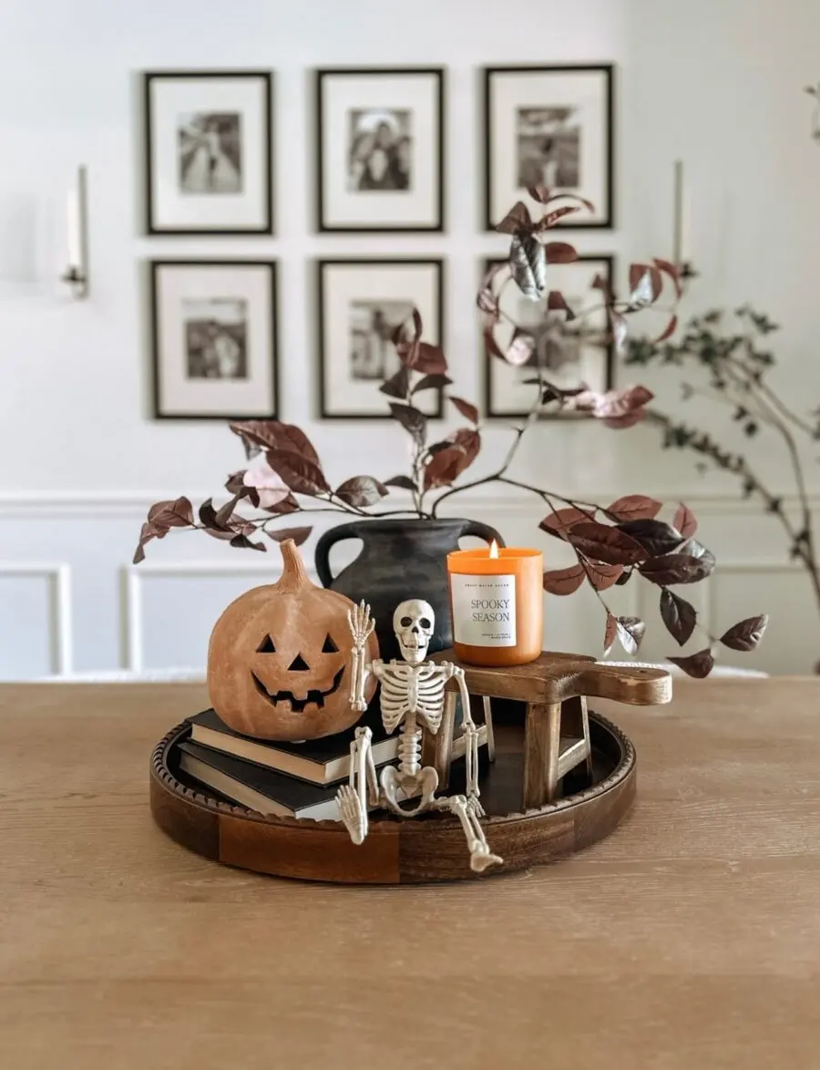 Charming Halloween Tray Centerpiece Decor Idea