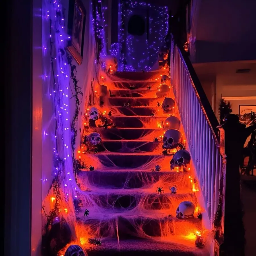 Enchanting Halloween Stairs with Spooky Vibes