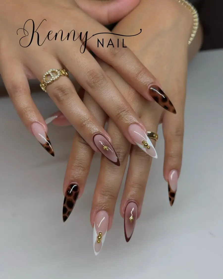 Elegant stiletto nails with chic designs