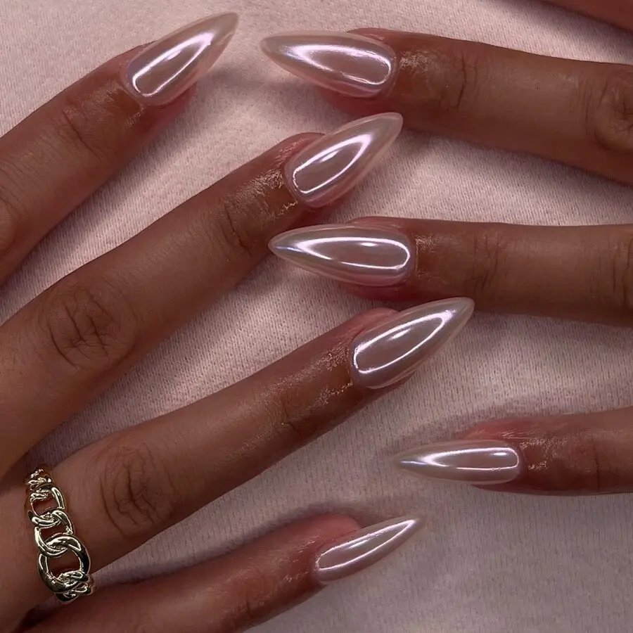 Elegant glossy stiletto nails for chic vibes