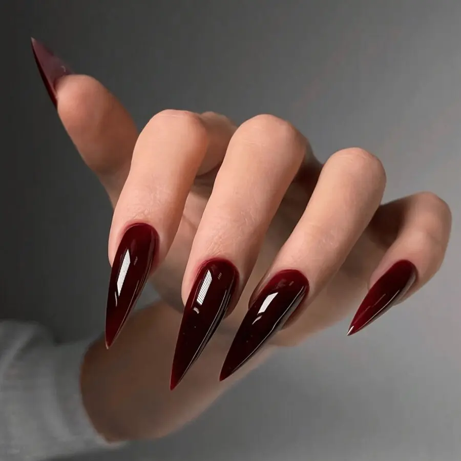 Sleek and Sultry Stiletto Nail Design