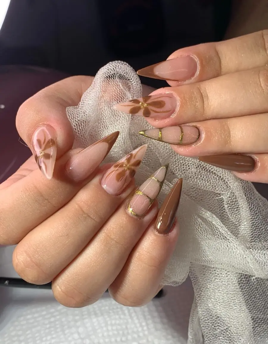 Stylish stiletto nails with artistic flair