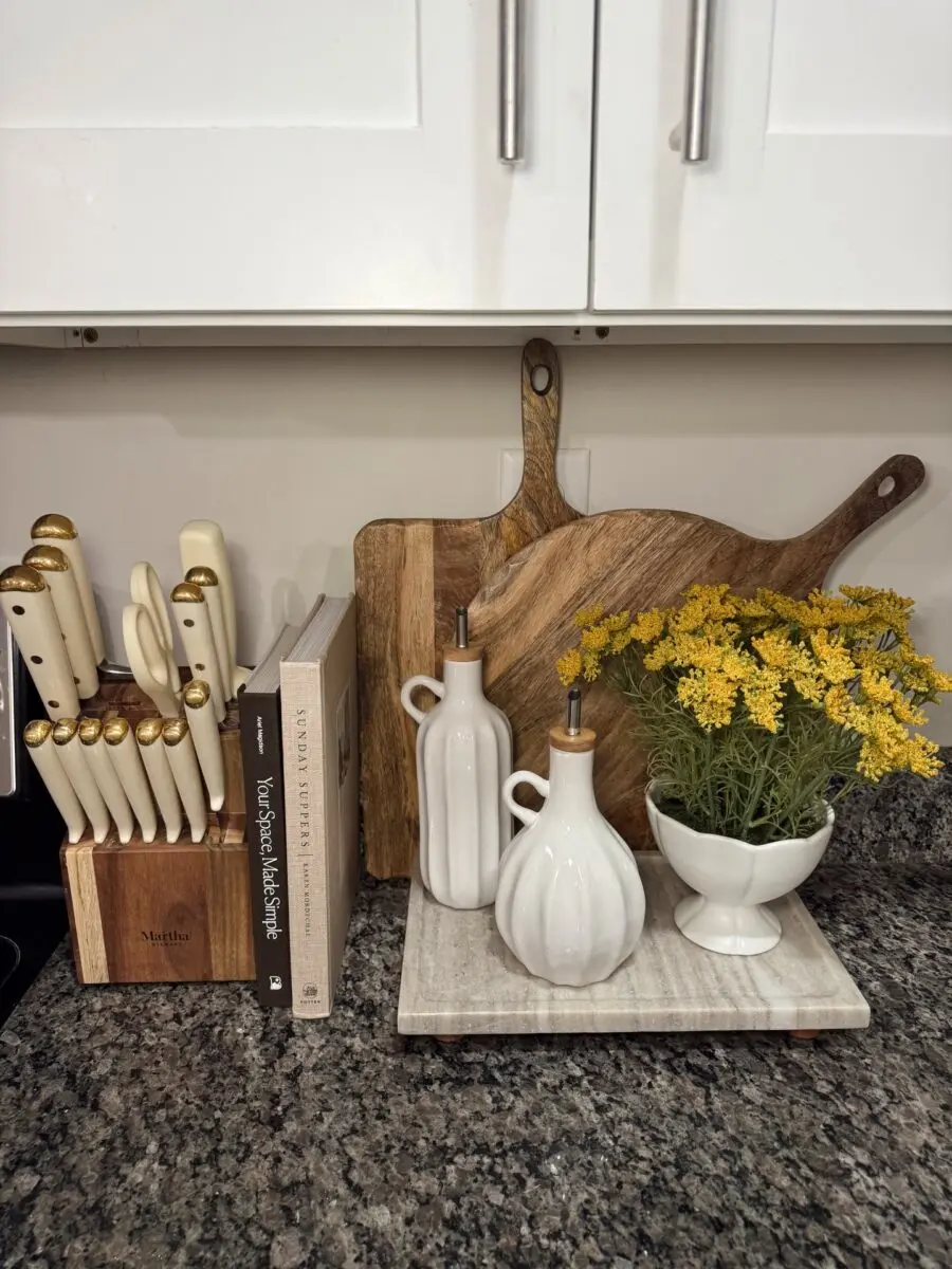 Charming kitchen countertop arrangement with rustic flair
