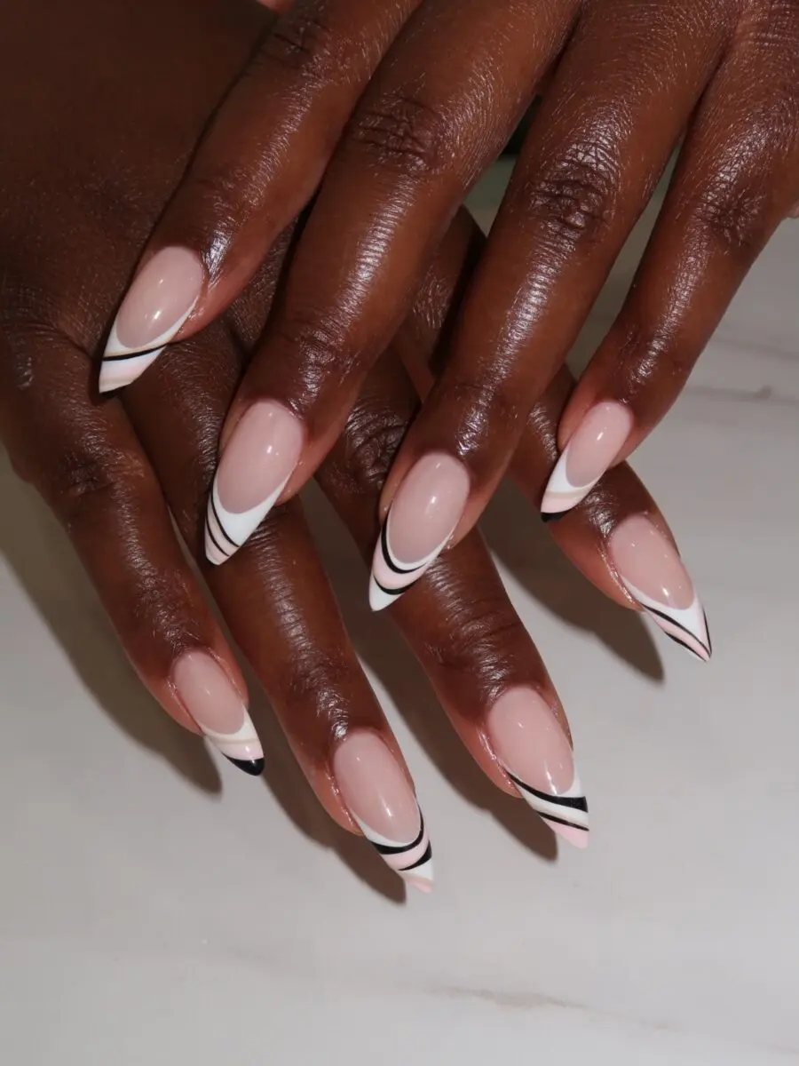 Chic stiletto nails with modern accents