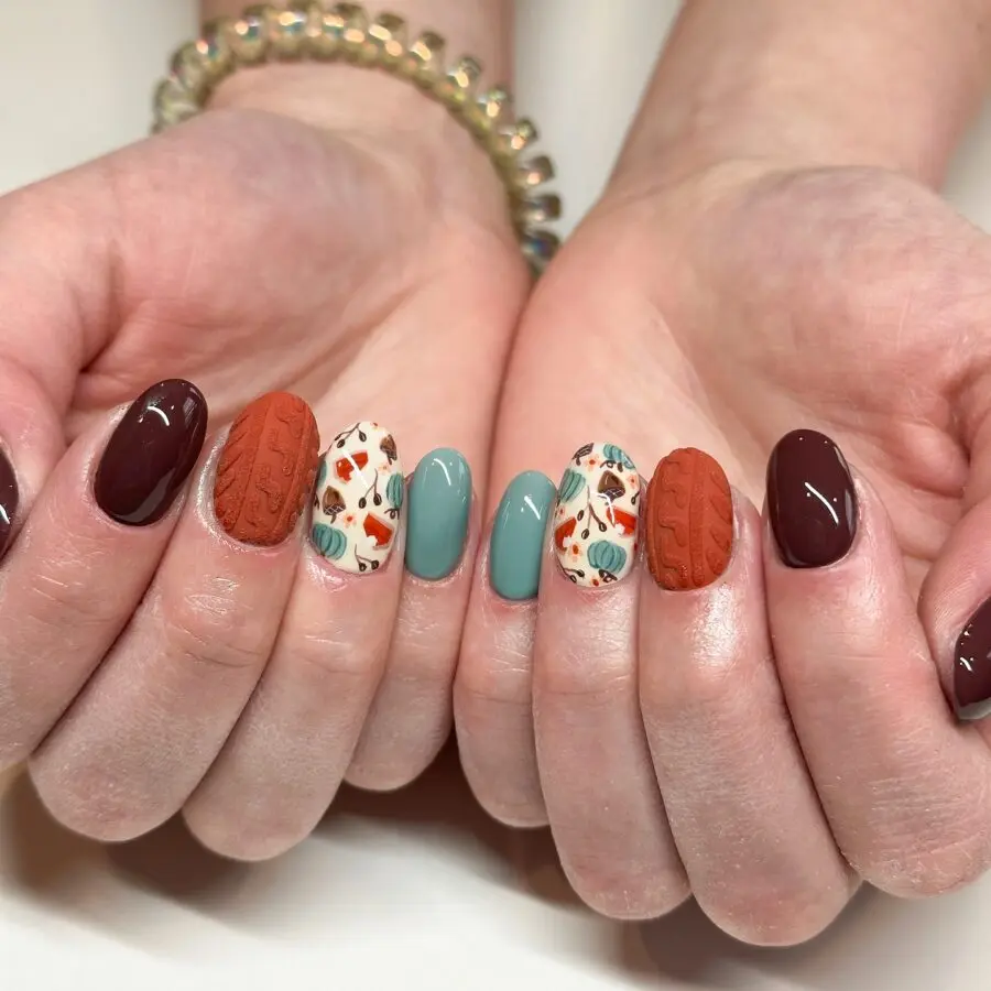Vibrant Thanksgiving-Themed Nail Art Ideas