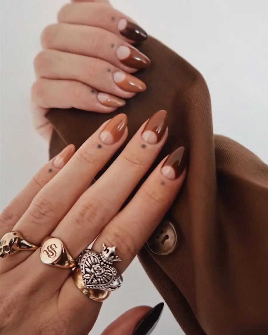 Chic Brown Toned Thanksgiving Nail Art