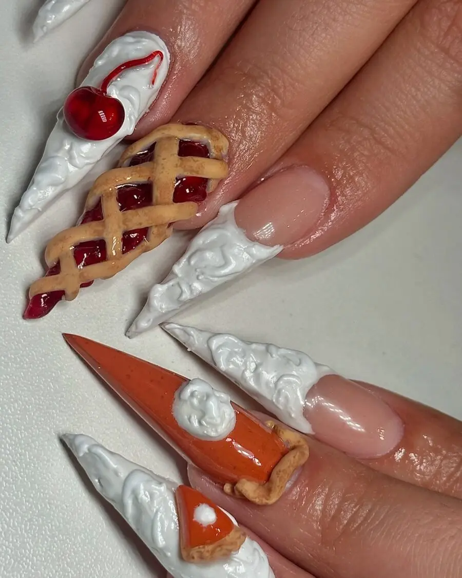 Deliciously Festive Thanksgiving Dessert Nail Art