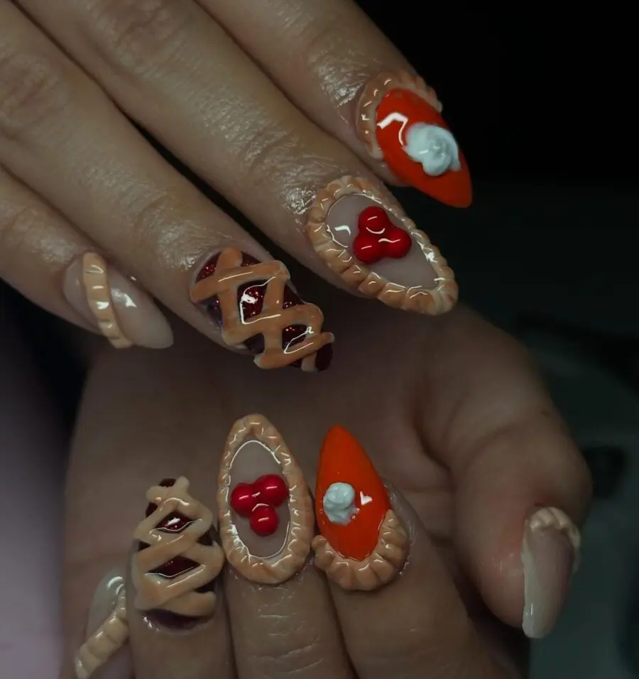 Festive Autumn-Themed Thanksgiving Nails Inspiration