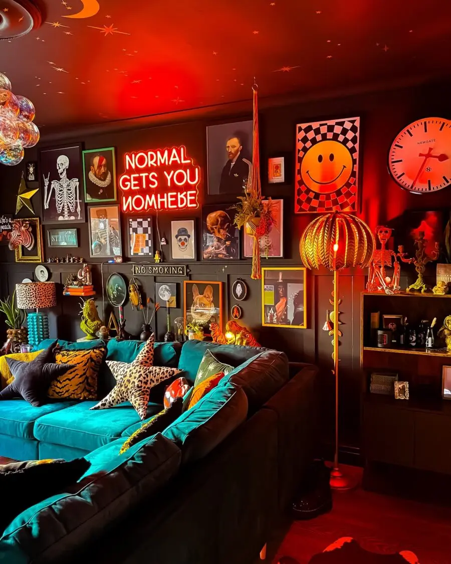 Vibrant eclectic living room design idea