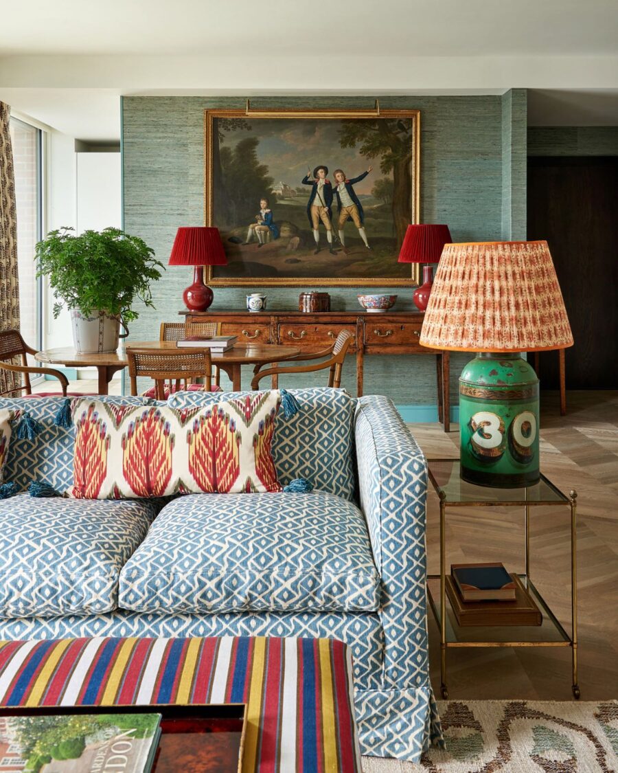 Vibrant eclectic decor showcases bold patterns and colors