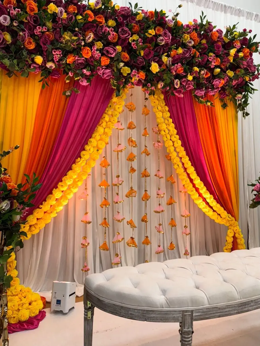 Vibrant flowers and rich colors create warmth