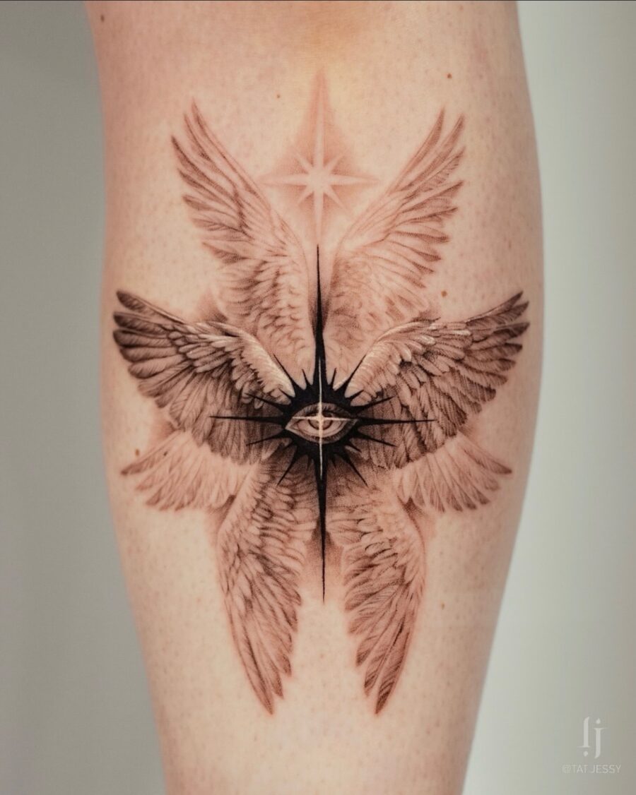 Stunning winged eye tattoo for inspiration