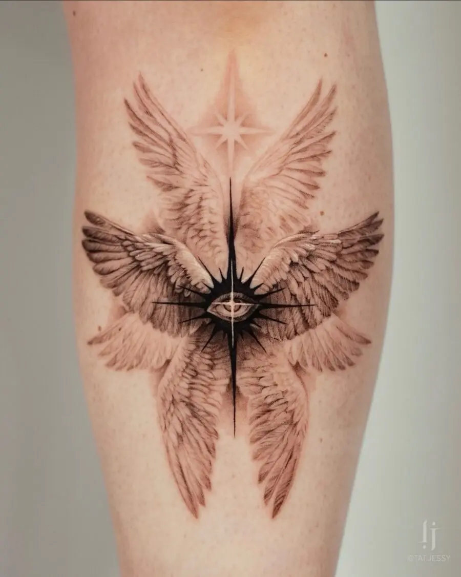 Stunning winged eye tattoo for inspiration