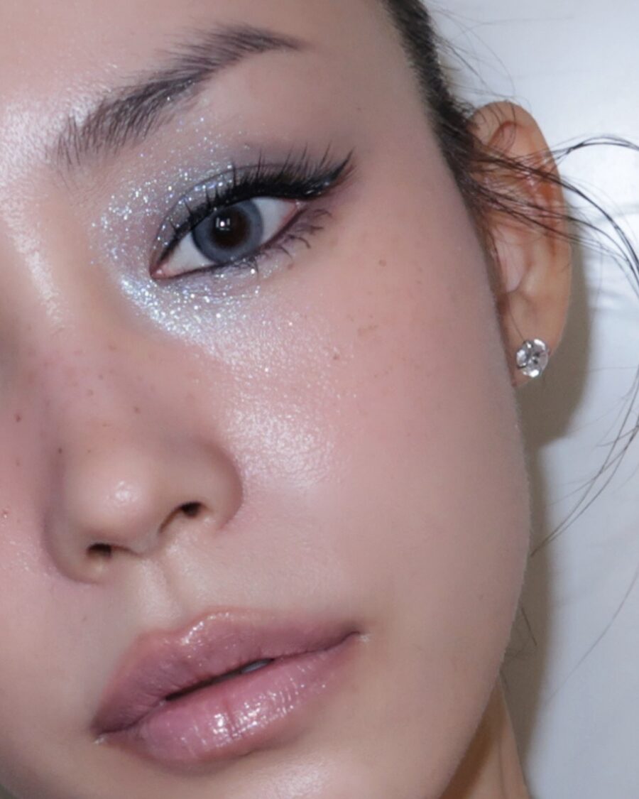 Chic Y2K Glitter Makeup with a Modern Twist