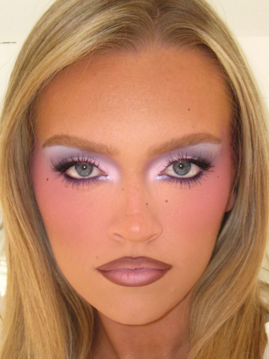 Vibrant Y2K Glam with Long Lashes