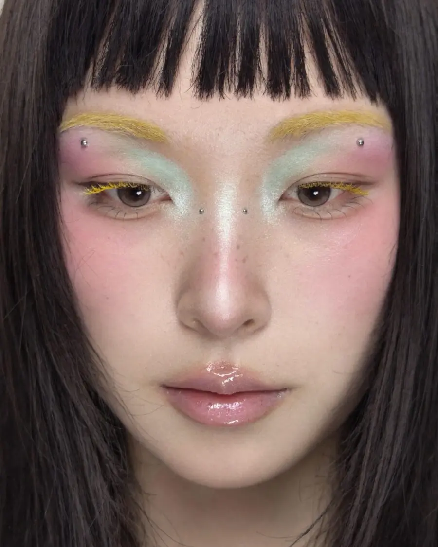 Vibrant pastel hues with a futuristic twist